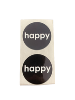 Stickers happy zwart p/20st 3.5cm
