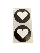 Stickers hart zwart p/20st 30mm