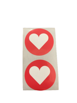 Stickers hart rood p/100st 30mm