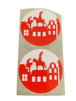 Stickers sinterklaas rood p/100st op dak