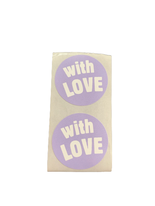 Stickers lila With love 3cm p/20st