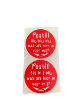 Stickers rood p/20st post!! 