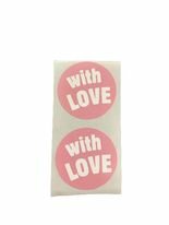Stickers oudroze With love 3cm p/20st