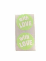 Stickers lentegroen With love 3cm p/100st