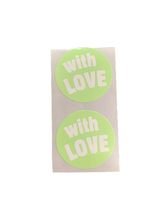 Stickers lentegroen With love 3cm p/20st