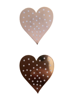 Stickers goud hart met stip p/20st