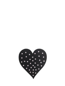 Stickers zwart hart met stip p/20st