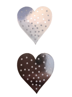 Stickers zilver hart met stip p/20st