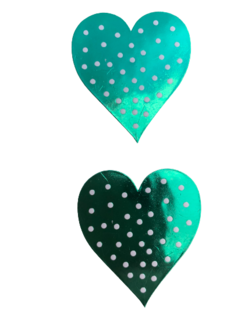 Stickers groen hart met stip p/20st