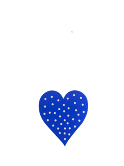Stickers blauw hart met stip p/20st
