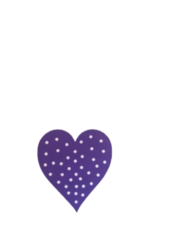 Stickers paars hart met stip p/20st