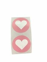 Stickers hart oudroze p/100st 30mm