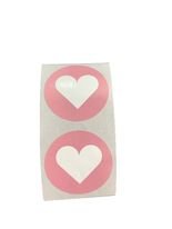 Stickers hart oudroze p/500st 30mm