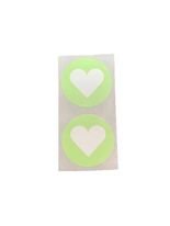 Stickers hart lentegroen p/100st 30mm
