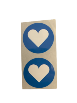 Stickers hart donkerblauw p/100st 30mm