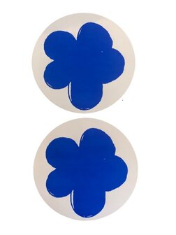 Stickers donkerblauw bloem p/20st 4.5cm