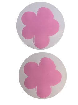 Stickers roze bloem p/20st 4.5cm