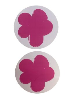 Stickers fuchsia bloem p/100st 4.5cm