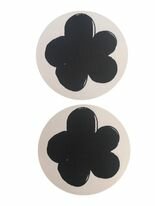 Stickers zwart bloem p/20st 4.5cm