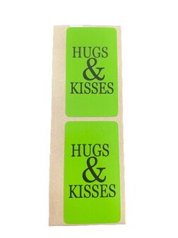 Stickers groen hugs en kisses p/100st