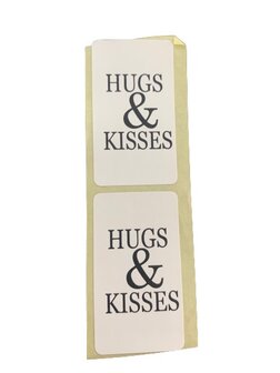 Stickers wit hugs en kisses p/500st