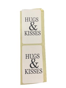 Stickers wit hugs en kisses p/20st