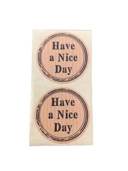 Stickers have a nice day p/20st 3.5cm kraft