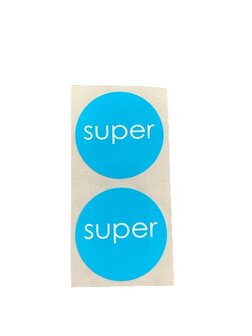 Stickers super aquablauw p/100st