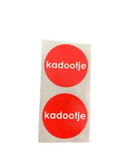 Stickers kadootje rood p/500st