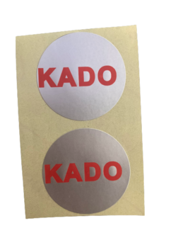 Stickers kadootje zilver p/500st rood