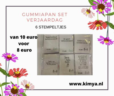 Knotsgekke hobbydagen aanbieding 8a: gummiapan verjaardag p/6st