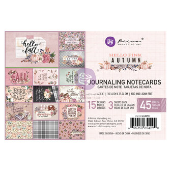 Cards 10x15cm Hello pink autumn p/45vel journaling 