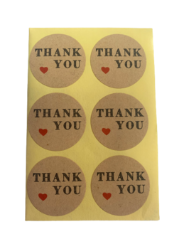 Stickers Thank you p/12st kraft 35mm