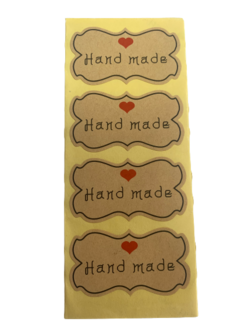 Stickers ornament handmade p/12st kraft 6x3cm