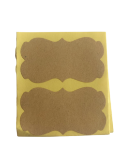 Stickers ornament blanco p/12st kraft 6x3cm