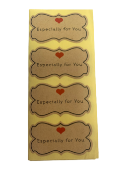 Stickers ornament especially for you p/12st kraft 6x3cm