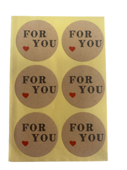 Stickers For you rond 35mm p/20st kraft