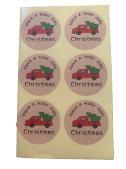 Stickers auto kerstboom op dak kraft 3.5cm ip/12st