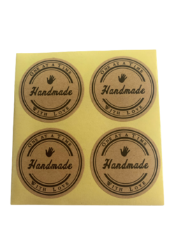 Stickers One at a time handmade with love kraft p/10st 