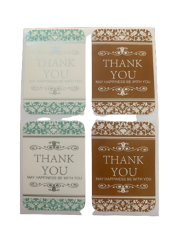 Stickers thank you luxe 28x40mm ip/16st creme/bruin