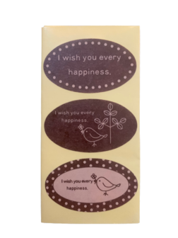 Stickers Happiness vogel 4.2x2.7cm p/18st