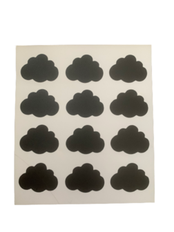 Stickers krijt wolk 3cm p/72st zwart