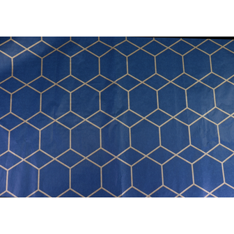 Vloeipapier hexagon blauw/goud 50x70cm p/10vel