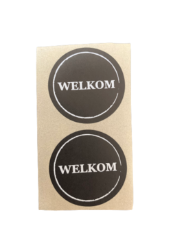 Stickers Welkom zwart 3.5cm p/100st