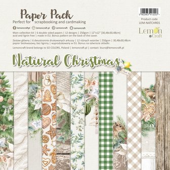 Paper pad 30.5x30.5cm Natural Christmas p/6vel