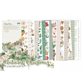 Paper pad plaatjes 15,24x30,5cm Natural christmas p/24vel