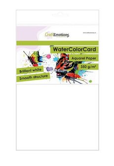 WaterColorCard briljant wit A5 p/10vel 