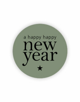 Sticker Happy happy new year p/20st groen