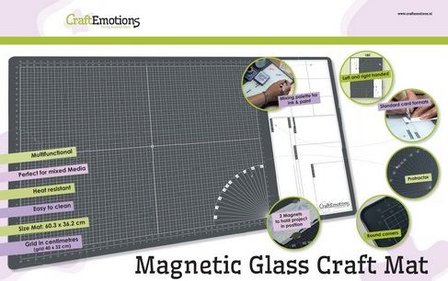 Glass craft mat 60.3x36.2cm p/st magnetisch 