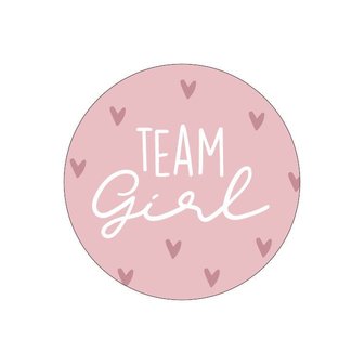 Sticker Team girl roze p/20st wit